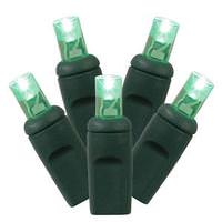View 100 Light 34' Green Wire Green Wide Angle LED Lights with 4" Spacing