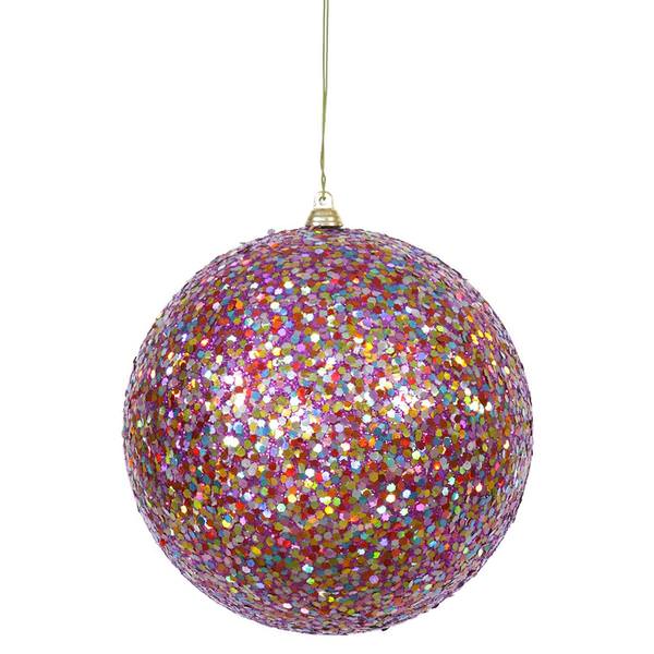 6" Purple Multi-Color Sequin Glitter Ball Ornament