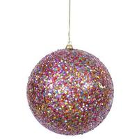 Vickerman 6" Purple Multi-Color Sequin Glitter Ball Ornament