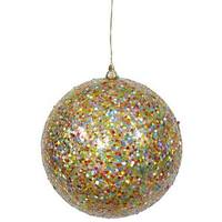 Vickerman 6" Lime Multi-Color Sequin Glitter Ball Ornament