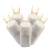 Vickerman 100 Light 34' White Wire Warm White Wide Angle LED Lights with 4" Spacing