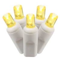 Vickerman 100 Light 34' White Wire Yellow Wide Angle LED Lights with 4" Spacing