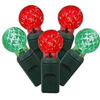 View 50 Light 25' Green Wire Red / Green G12 Berry LED String with 6" Spacing