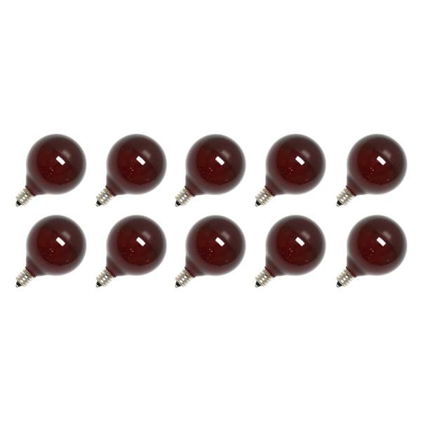 G50 Candelabra Screw Base Satin Red (10 pack)