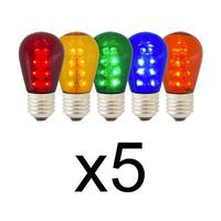 Vickerman 1.3 watt 130 volt S14 Medium Screw Multi-Colored Transparent LED (25 pack)
