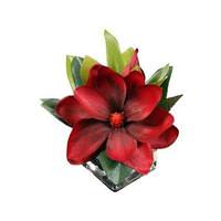 Vickerman 8" Artificial Single Magnolia in Glass