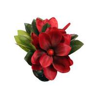 Vickerman 9" Artificial Triple Magnolia in Glass Vase