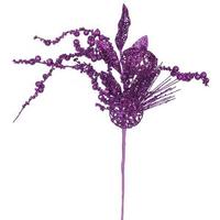 Vickerman 20" Purple Glitter Ball Pine Spray