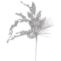 Vickerman 20" Silver Glitter Ball Pine Spray