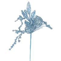 Vickerman 20" Teal Glitter Ball Pine Spray