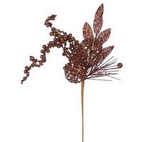 Vickerman 20" Chocolate Glitter Ball Pine Spray