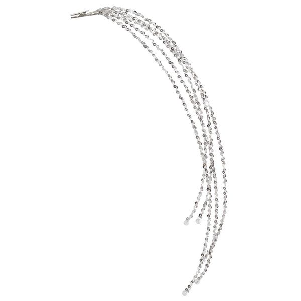 24" Silver Sequin Cascade Spray with Clip