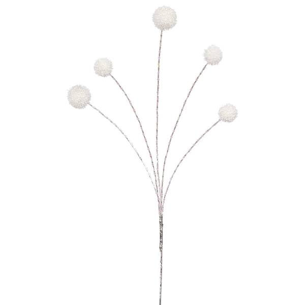 31" White Shiny Ball Spray