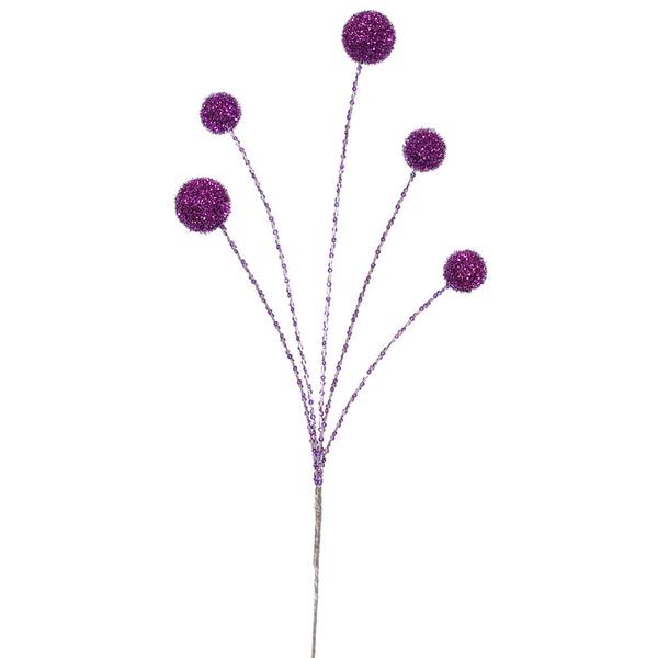 31" Purple Shiny Ball Spray