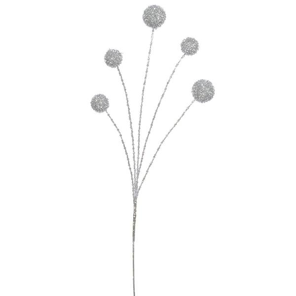 31" Silver Shiny Ball Spray