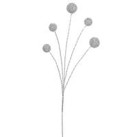 Vickerman 31" Silver Shiny Ball Spray