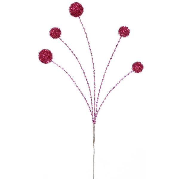 31" Fuchsia Shiny Ball Spray