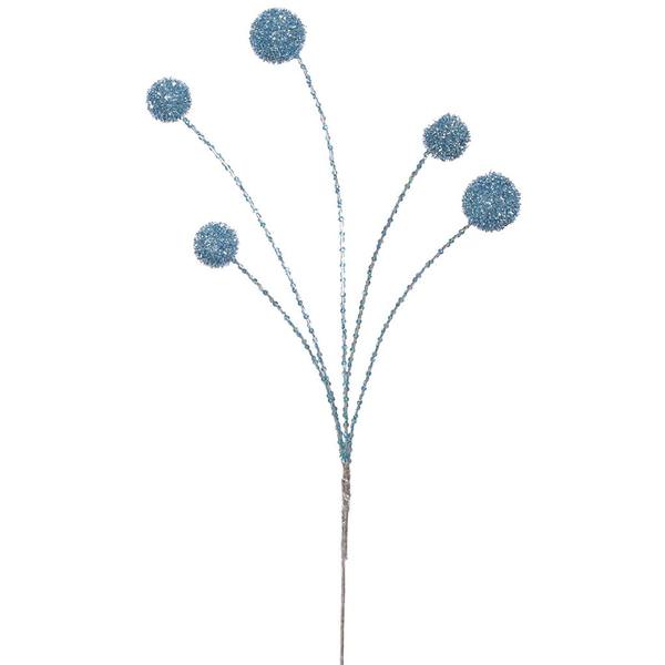 31" Teal Shiny Ball Spray