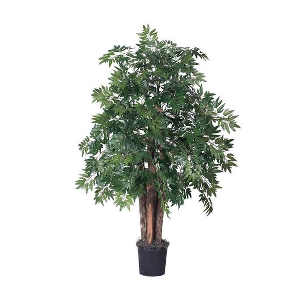 48" Artificial Ming Aralia Bush in Black Pot
