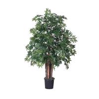 Vickerman 48" Artificial Ming Aralia Bush in Black Pot