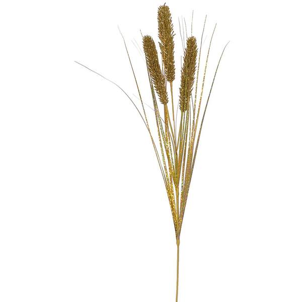 28" Gold Glitter Wheat Spray
