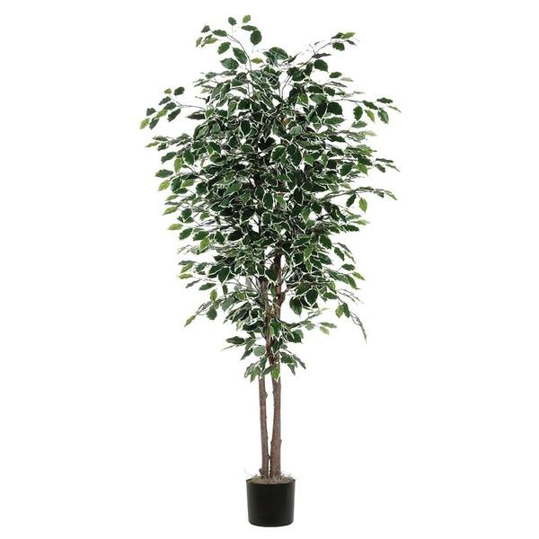 84" Variegated Artificial Deluxe Potted Ficus Tree