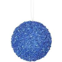 Vickerman 3" Blue Beaded Sequin Ball Ornament (6 pack)