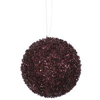 Vickerman 3" Burgundy Beaded Sequin Ball Ornament (6 pack)