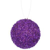Vickerman 3" Purple Beaded Sequin Ball Ornament (6 pack)