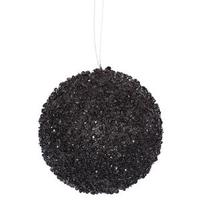 Vickerman 3" Black Beaded Sequin Ball Ornament (6 pack)