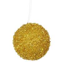 Vickerman 3" Antique Gold Beaded Sequin Ball Ornament (6 pack)