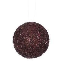 Vickerman 4" Burgundy Beaded Sequin Ball Ornament (4 pack)