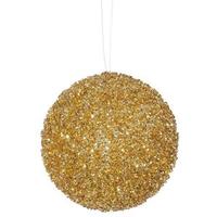 Vickerman 4" Gold Beaded Sequin Ball Ornament (4 pack)