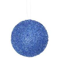 Vickerman 4.75" Blue Beaded Sequin Ball Ornament (3 pack)
