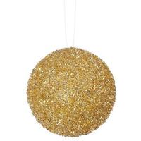 Vickerman 4.75" Gold Beaded Sequin Ball Ornament (3 pack)