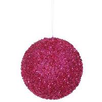Vickerman 4.75" Magenta Beaded Sequin Ball Ornament (3 pack)