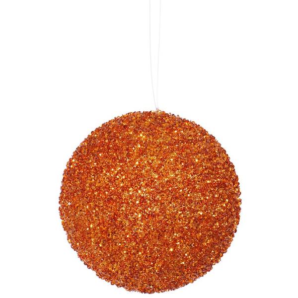 4.75" Burnished Orange Beaded Sequin Ball Ornament (3 pack)