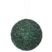 Vickerman 4.75" Emerald Beaded Sequin Ball Ornament (3 pack)