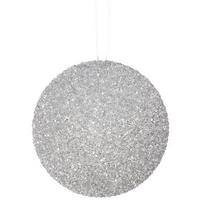 Vickerman 6" Silver Beaded Sequin Ball Ornament