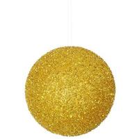 Vickerman 8" Antique Gold Beaded Sequin Ball Ornament