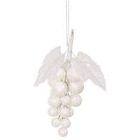Vickerman 6" White Glitter Sequin Grape Cluster Ornament