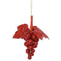 Vickerman 6" Red Glitter Sequin Grape Cluster Ornament