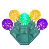 Vickerman 50 Light 25' Green Wire Mardi Gras G12 Berry LED Miniature String with 6" Spacing