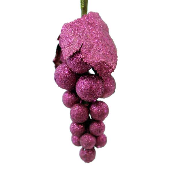 6" Burgundy Glitter Sequin Grape Cluster Ornament