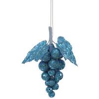 Vickerman 6" Turquoise Glitter Sequin Grape Cluster Ornament