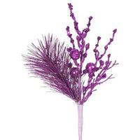 Vickerman 8" Purple Glitter Sequin Berry Pine Spray