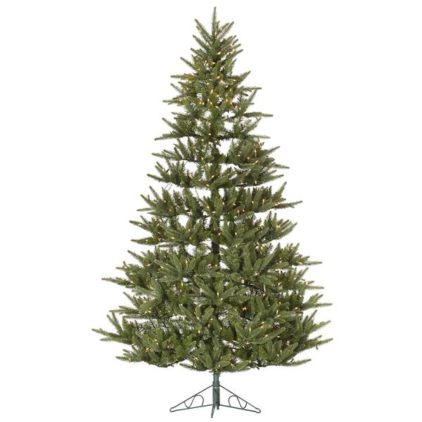 7.5' x 58" Artificial Berkshire Half Tree 500 Clear DuraLit Miniature Lights