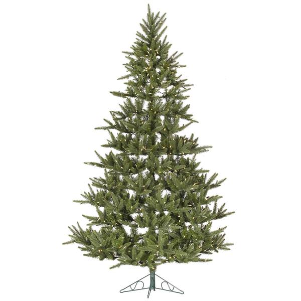 7.5' x 58" Artificial Berkshire Half Tree 500 Warm White Italian LED Lights