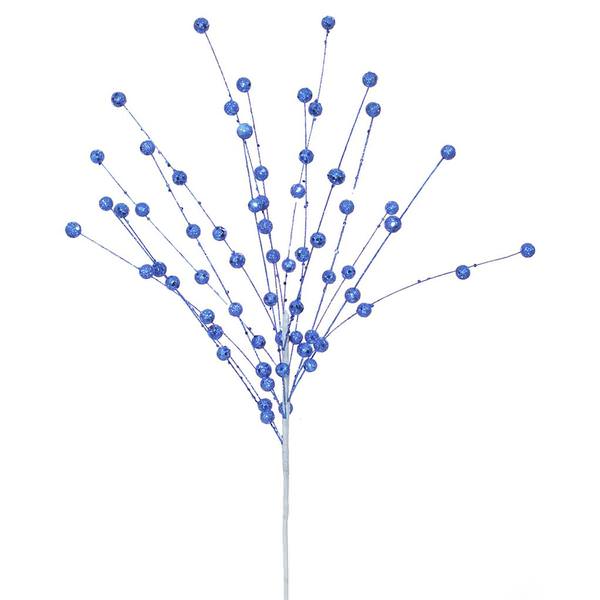 18" Blue Glitter Sequin Berry Spray