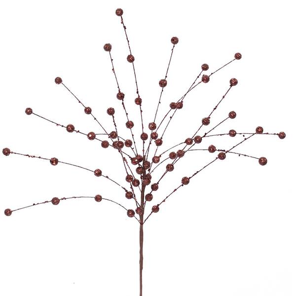 18" Burgundy Glitter Sequin Berry Spray